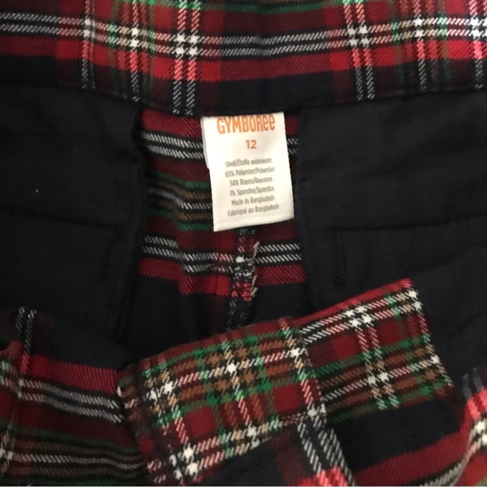 Gymboree Classic Red & Black Plaid Boys Pants NWT Size 12